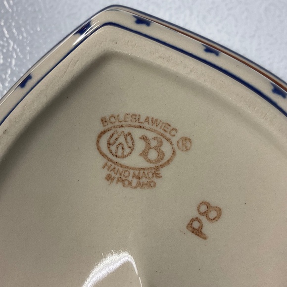 Polish Pottery Pine Tree Heart Shaped Bowl Boleslawiec - Picture 7 of 7